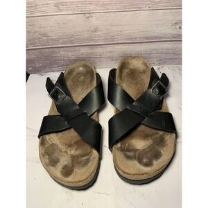 Birki's Birkenstock Black Santosa CrissCross Sandals Slides Women's‎ (40) Size 9